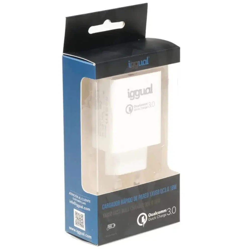 iggual Cargador 1xUSB carga rápida QC3.0 18W - detalle