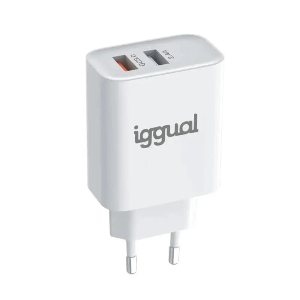 iggual Cargador doble 2xUSB carga rápida QC3.0 30W - detalle