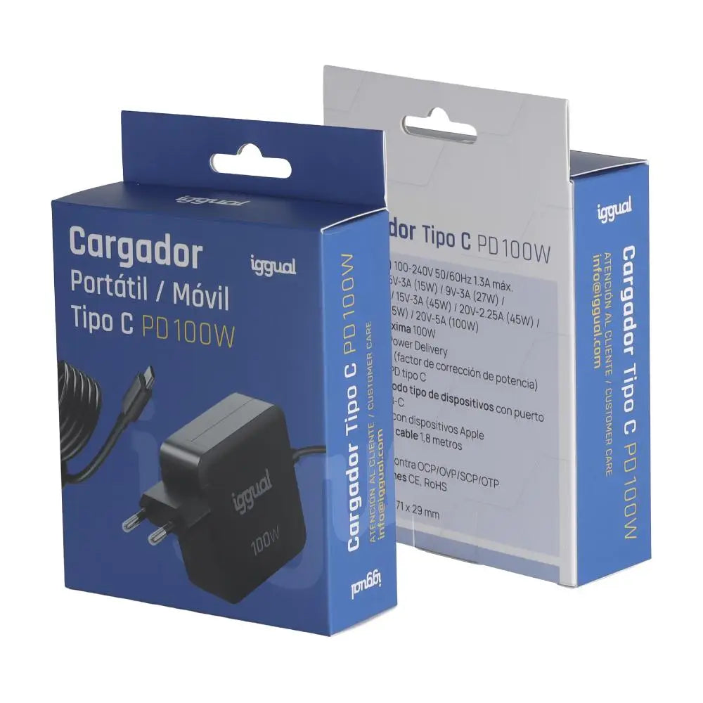 iggual Cargador portátil y móvil tipo C PD 100W - detalle