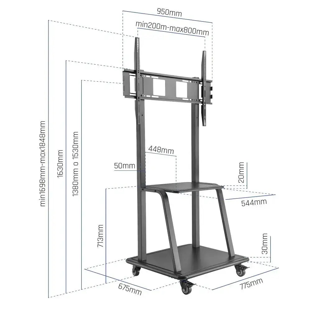 iggual GOLIAT Soporte TV con ruedas 37"-100" 150kg - detalle