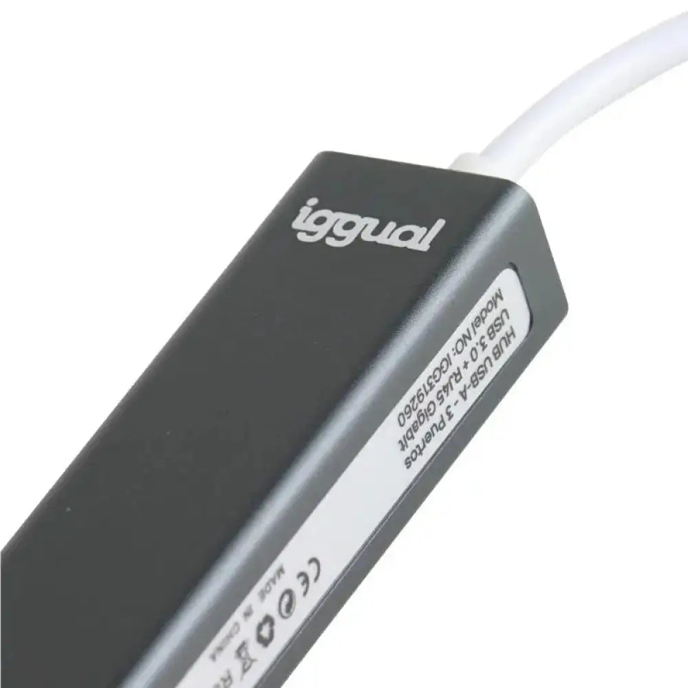 iggual Hub USB-A 3 puertos USB 3.0 + RJ45 Gigabit - detalle