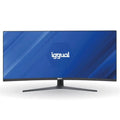 Monitor LED IGGUAL de 34 pulgadas, curvo, con resolución UWQHD, tiempo de respuesta 1ms, puertos 2DP y 2 HDMI.