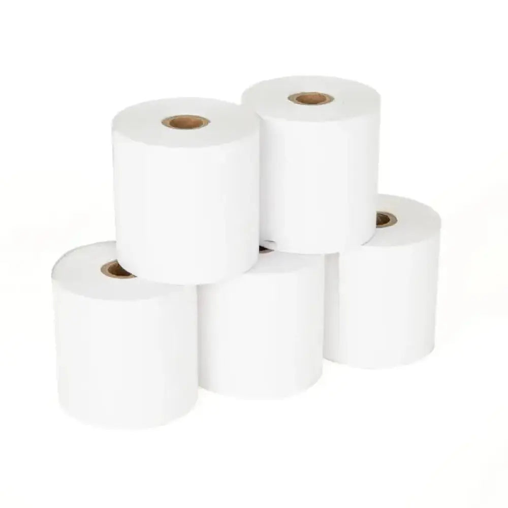 Pack de 5 rollos de papel térmico sin BPA IGGUAL, tamaño 57x57mm, para recibos o tickets.