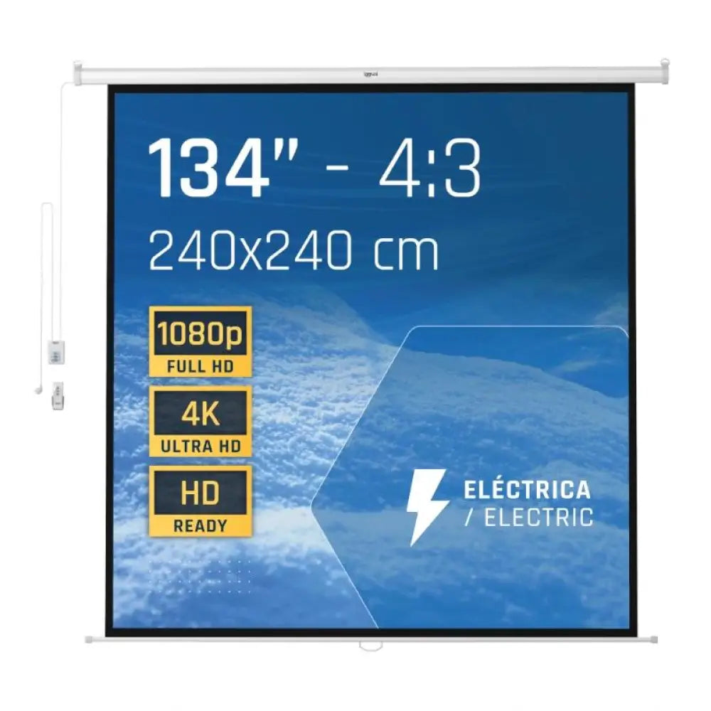iggual Pantalla eléctrica 4:3 134" 240x240 cm - detalle