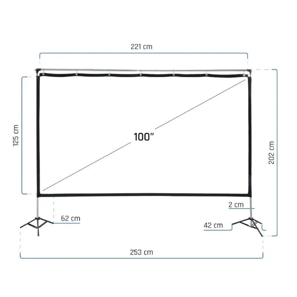 iggual Pantalla exterior portable 100" 221x124 cm - detalle