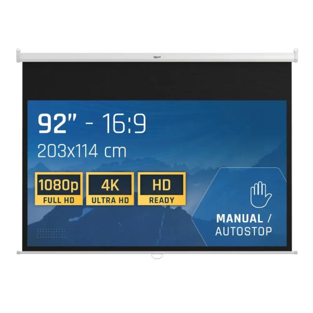 iggual Pantalla manual 16:9 92" 203x114 cm - detalle