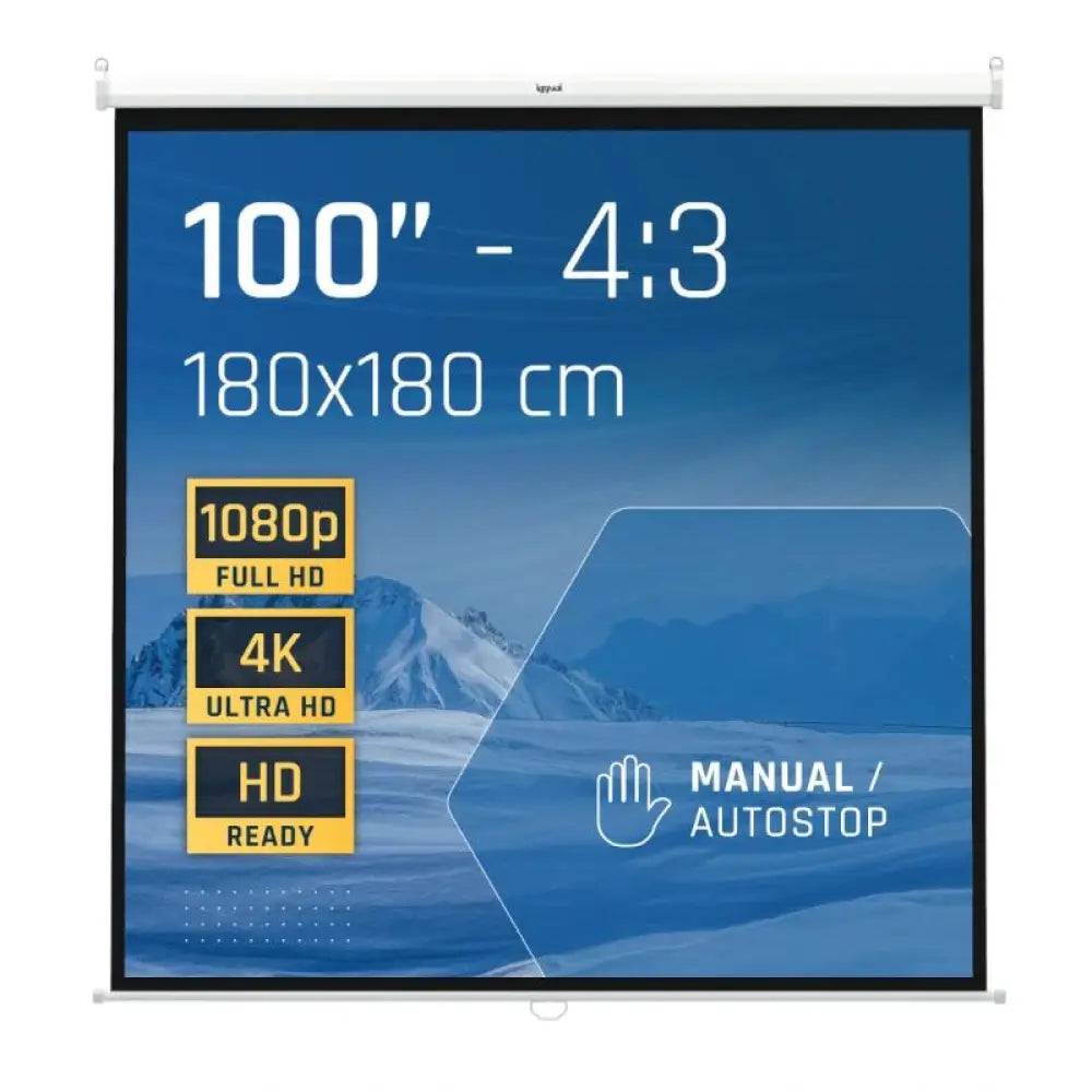 iggual Pantalla manual 4:3 100" 180x180 cm - detalle