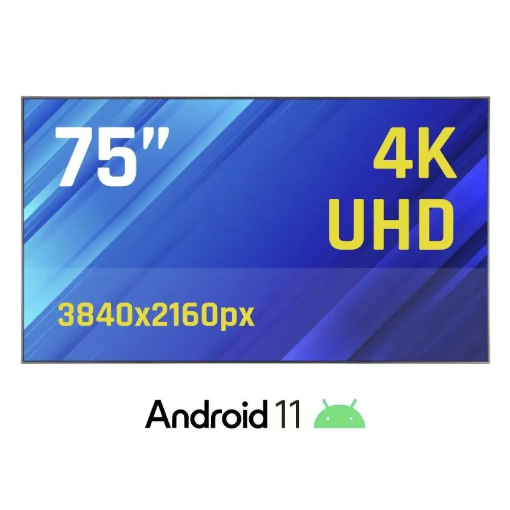 Pantalla de señalización 4K de 75" de IGGUAL, pantalla interactiva con alto brillo y acabado brillante.