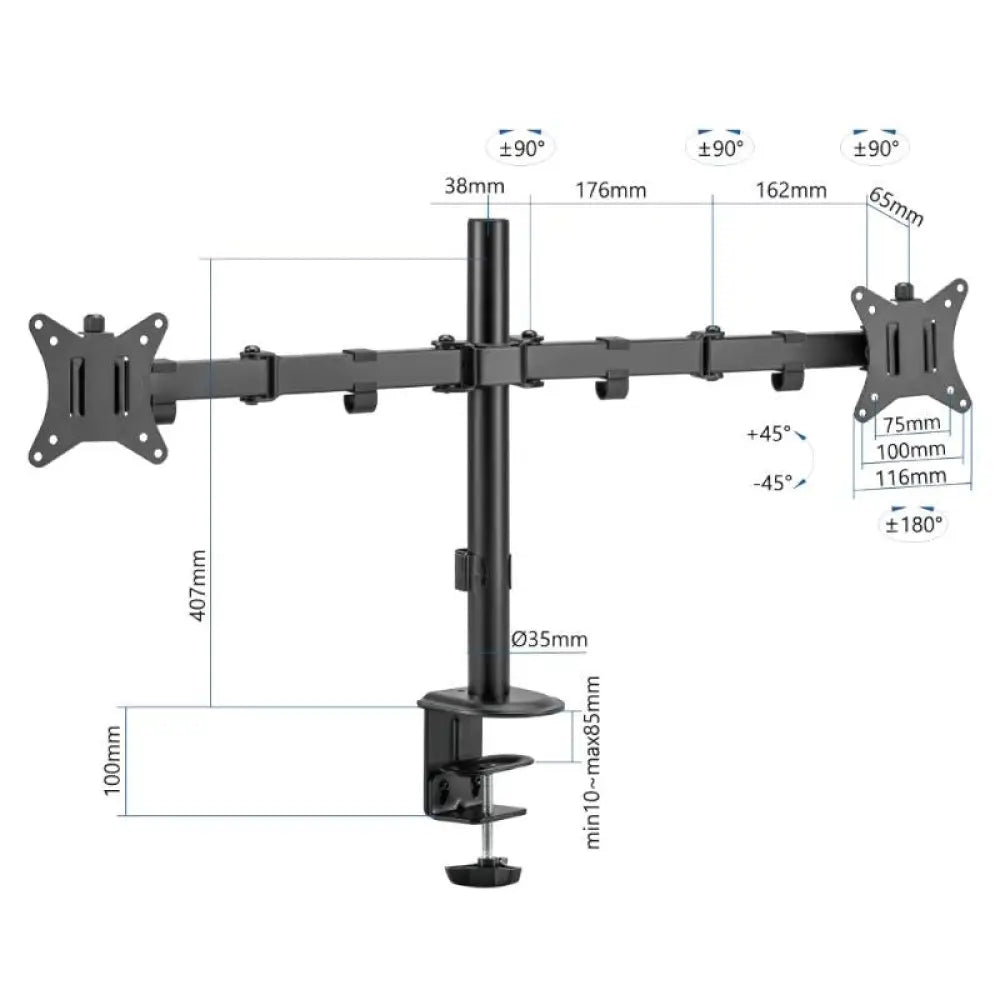 iggual SPM02 Soporte pinza 2 monitores 17"-32" - detalle
