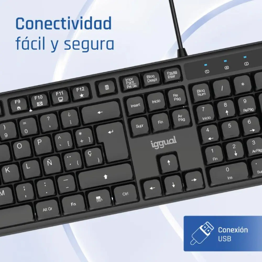 iggual Teclado USB estándar CK-SILENT-105T negro - detalle