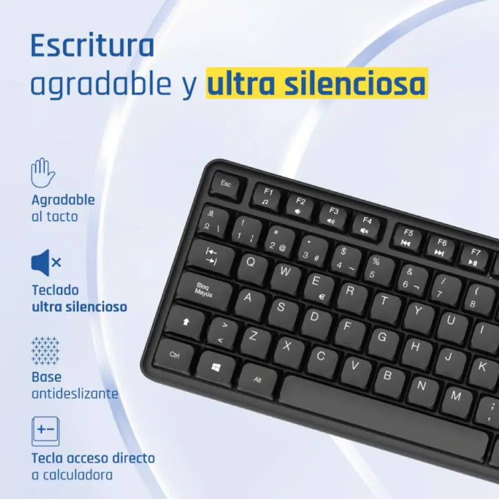 iggual Teclado USB estándar CK-SILENT-105T negro - detalle