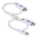 Transmisor y receptor HDMI inalámbrico IGGUAL con cable de imagen y sonido en funcionamiento.