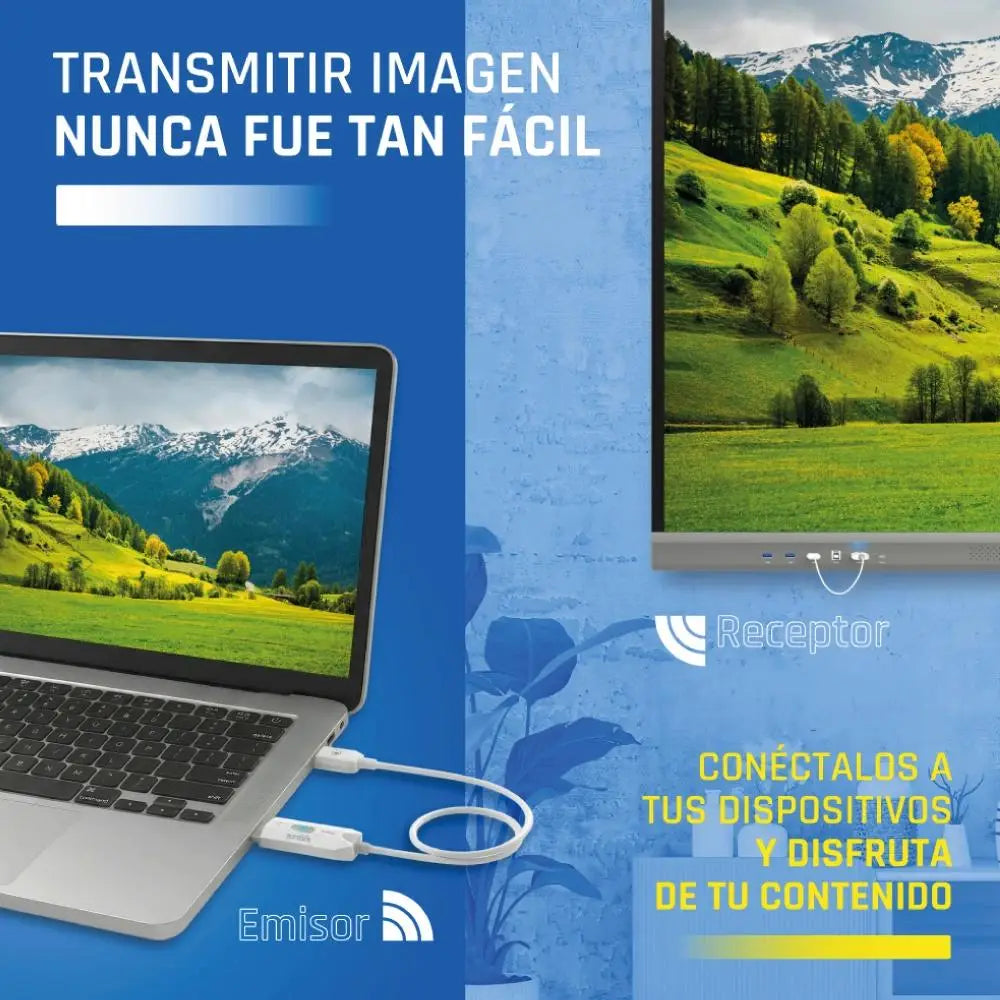 Transmisor y receptor HDMI inalámbrico IGGUAL para transmisión de video y audio en alta definición en un entorno doméstico o profesional.