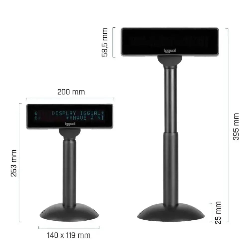 iggual Visor TPV regulable USB VFD 7" INFO DISPLAY - detalle