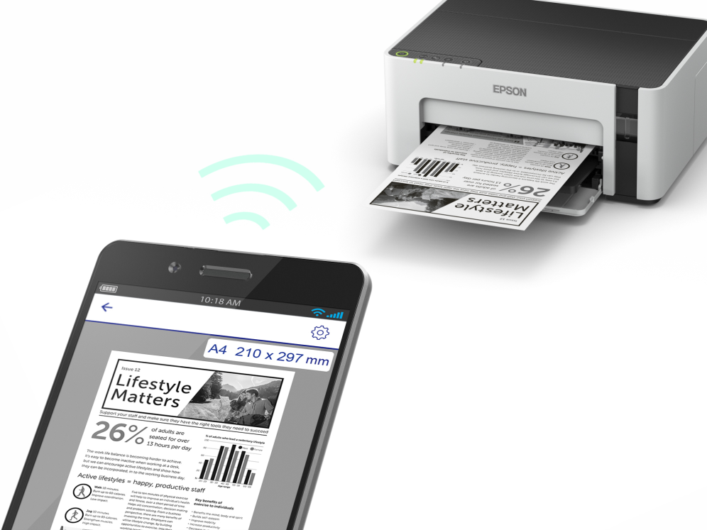 IMPRESORA EPSON MONOCROMO ECOTANK ET-M1120 A4 USB - detalle