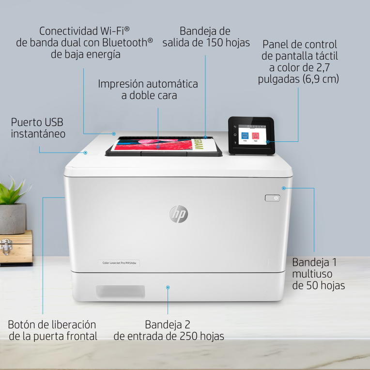 IMPRESORA HP COLOR LASERJET PRO M454DN - detalle
