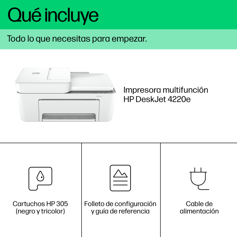 IMPRESORA MULTIFUNCION HP DESKJET 4220E WIFI FAX MOVIL BLANCA - detalle