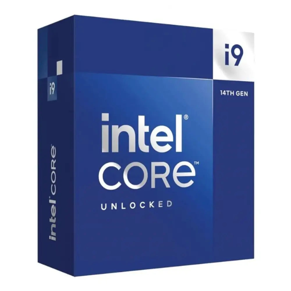 Procesador Intel Core i9 14900K con velocidad de 6.0GHz y 36MB de caché, en caja LGA 1700, para computadores de alto rendimiento.