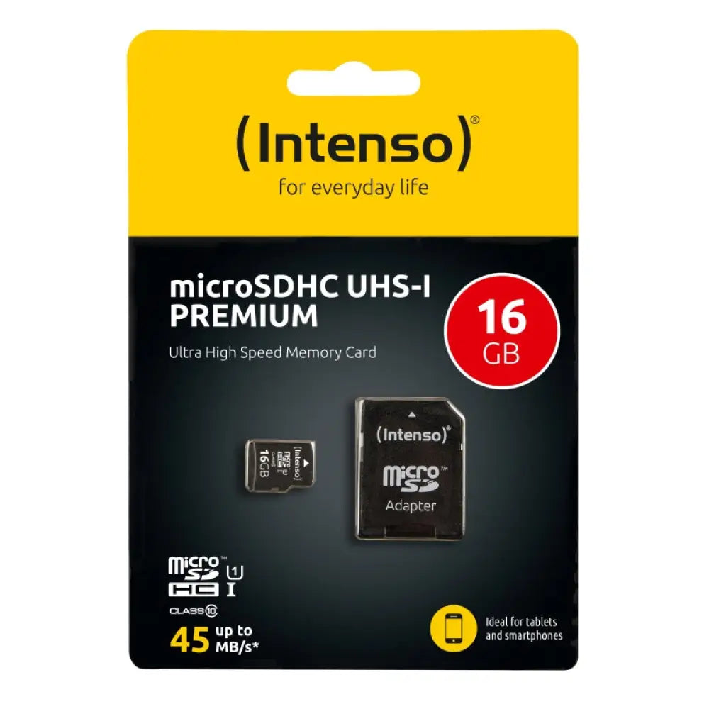 Intenso 3423470 Micro SD UHS-I Premium 16GB c/adap - detalle