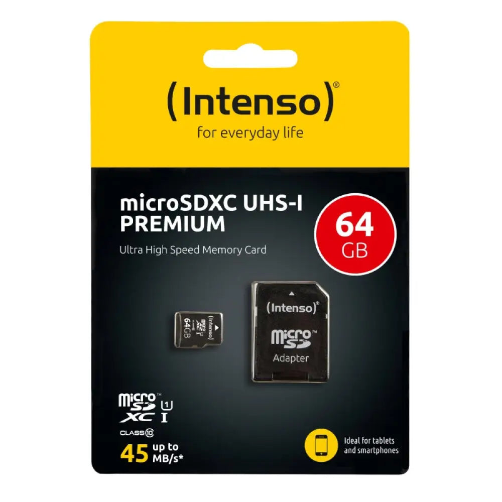 Intenso 3423490 Micro SD UHS-I Premium 64GB c/adap - detalle