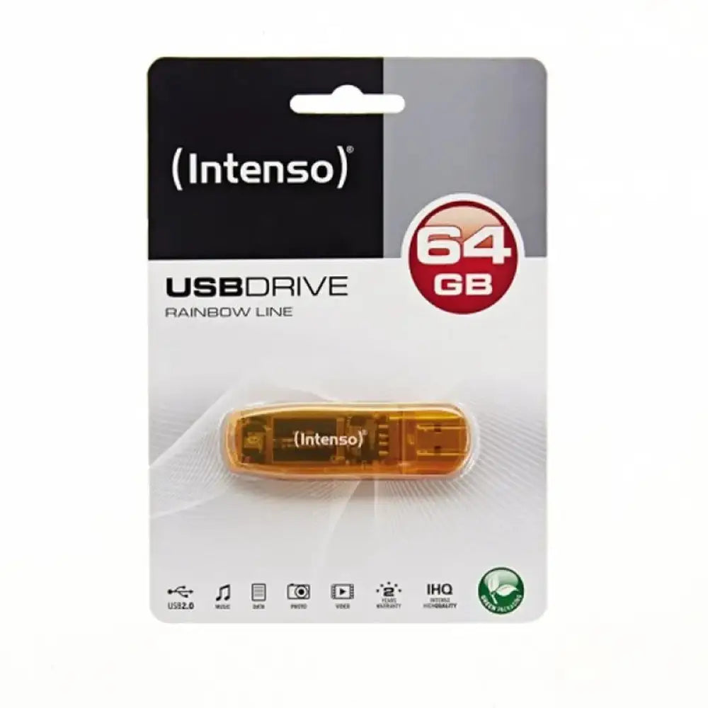 Intenso 3502490 Lápiz USB 2.0 Rainbow 64GB Naranja - detalle