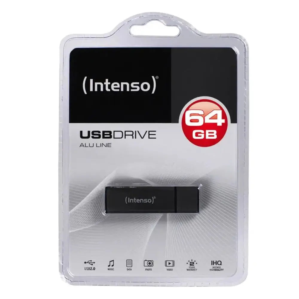 Intenso 3521491 Lápiz USB 2.0 Alu 64GB Antracita - detalle