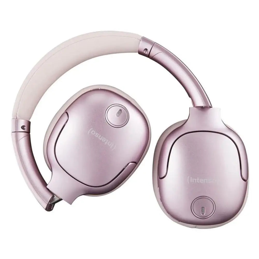 Auriculares over-ear rosa INTENSO O400HA con micrófono, cómodos y ideales para escuchar música y llamadas.