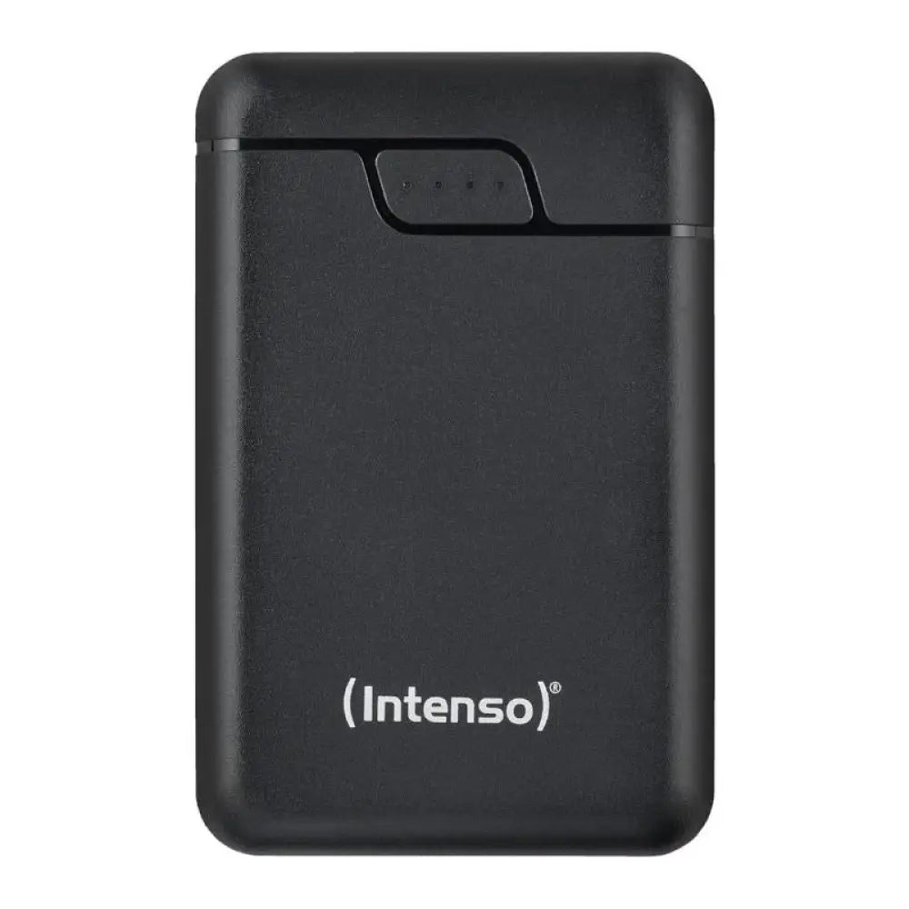 PowerBank Intenso B10000 de 10000 mAh en color negro, con diseño compacto y puerto de carga USB para dispositivos móviles.