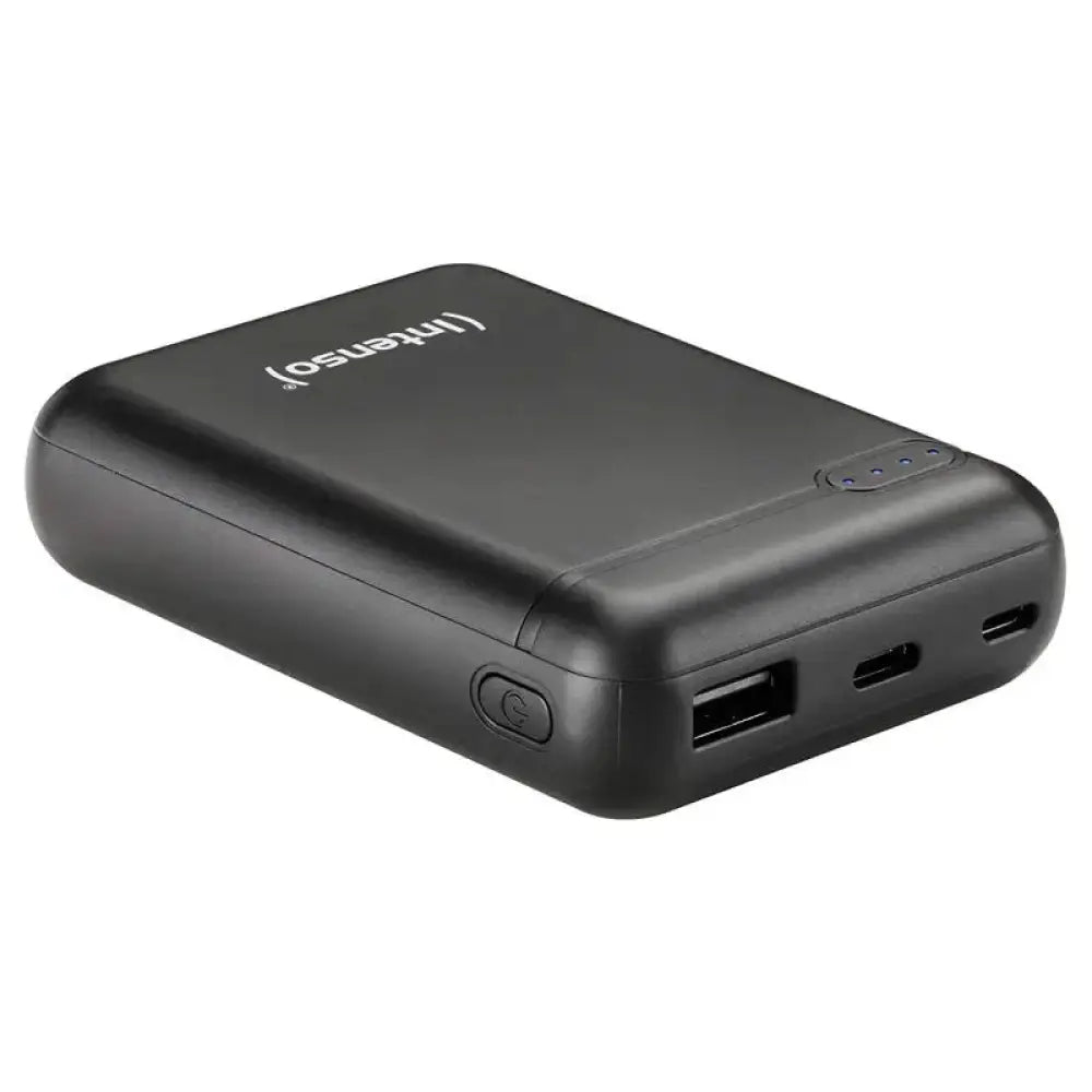 Powerbank INTENSO XS10000 de 10000mAh en color negro, cargador portátil compacto y potente para dispositivos electrónicos.