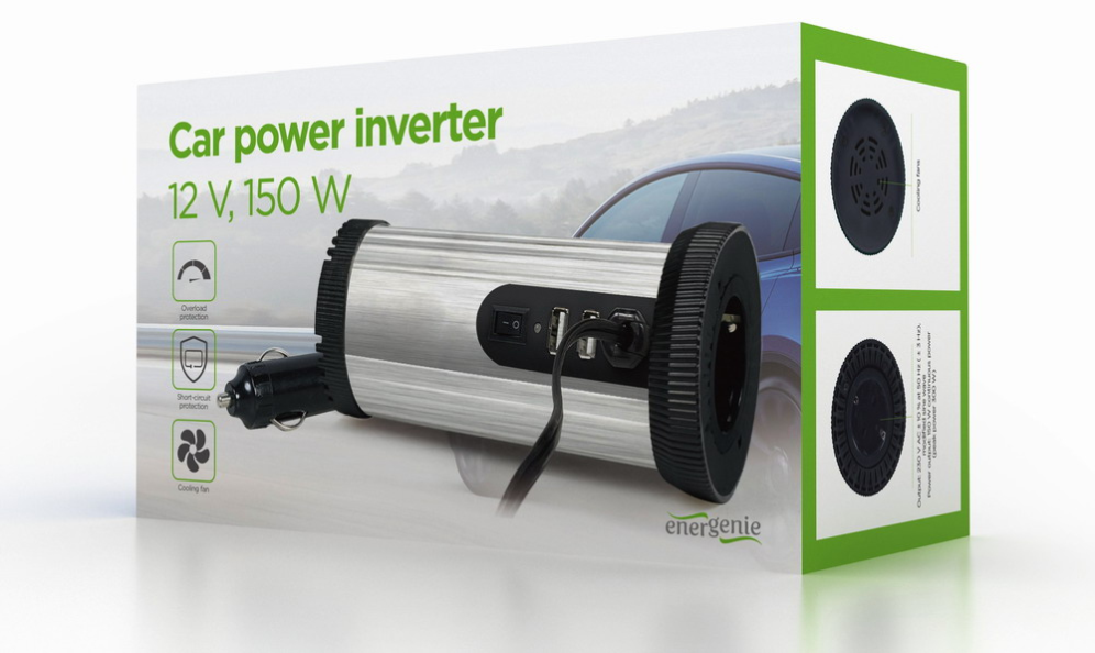 INVERSOR DE CORRIENTE GEMBIRD PARA COCHE DE 12 V 150 W - detalle