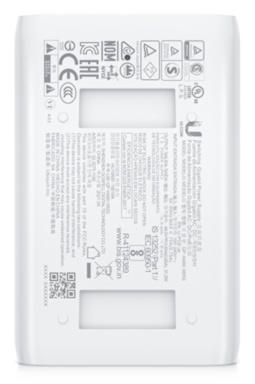 INYECTOR POE UBIQUITI U-POE-AT UNIFI 30V 0,32A - detalle