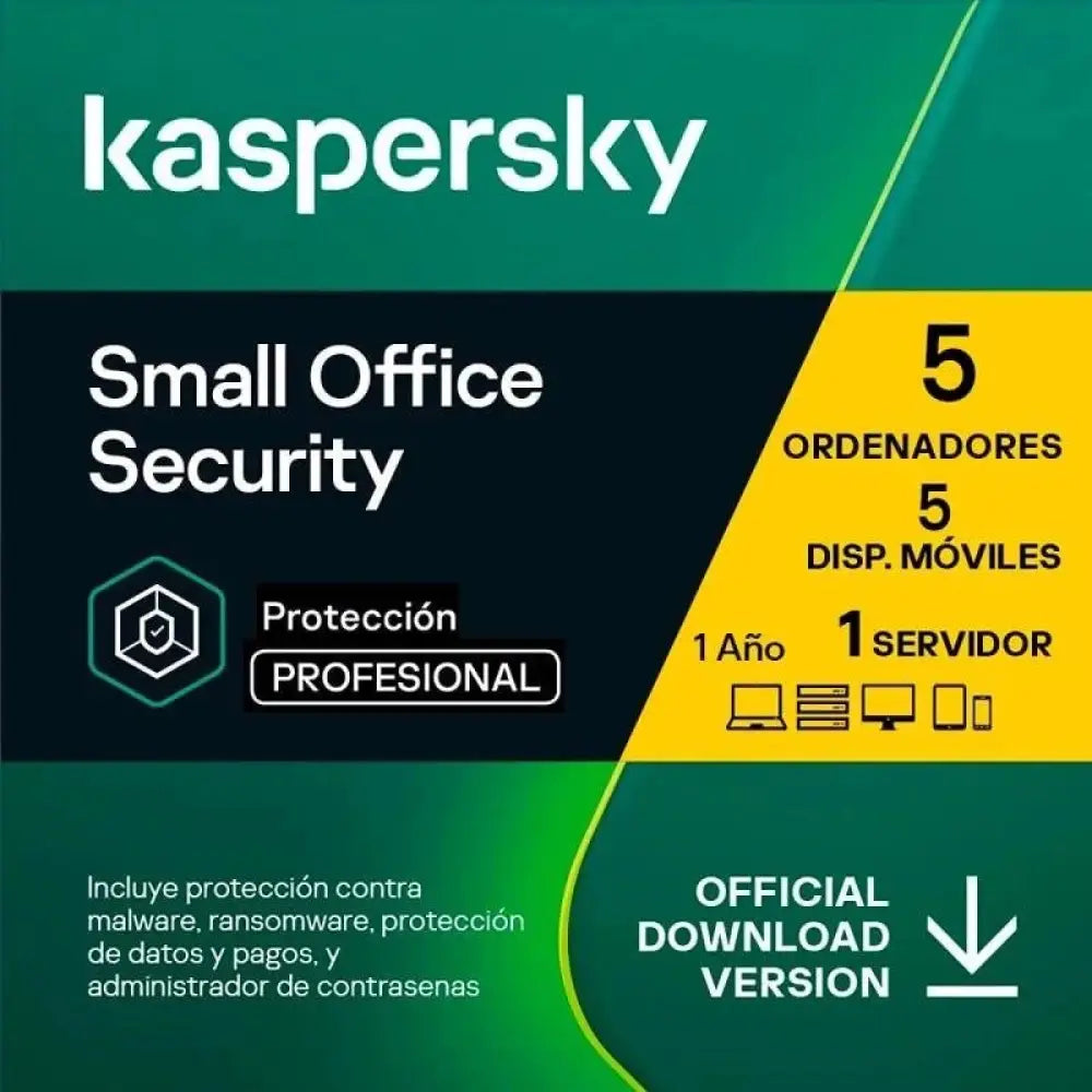 Antivirus para empresas Kaspersky Small Office Security v7 5+1 en caja, protección digital para pequeñas empresas