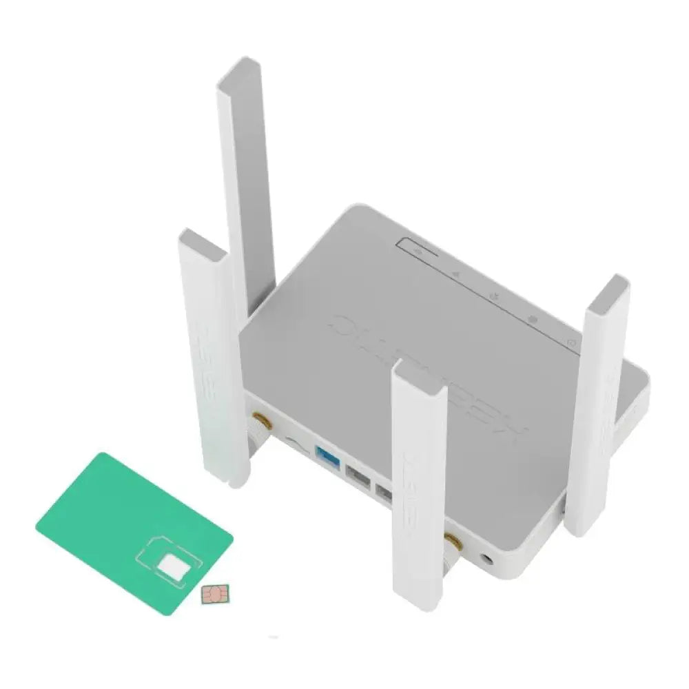 Router inalámbrico Keenetic Runner 4G con WiFi 4 N300, 4 puertos de 100Mb, diseño compacto y fácil de usar.
