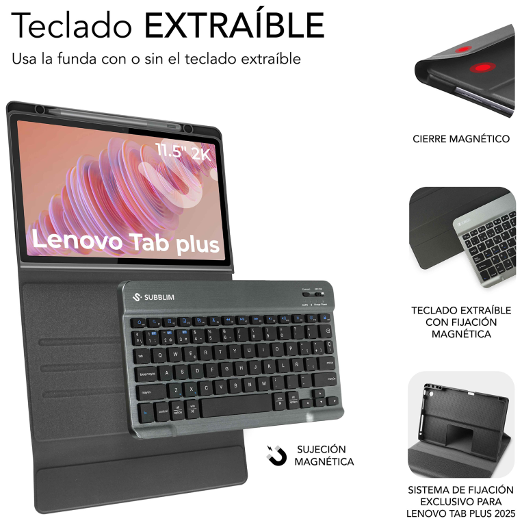 KEYTAB PRO BT LENOVO TAB PLUS 2025 - detalle