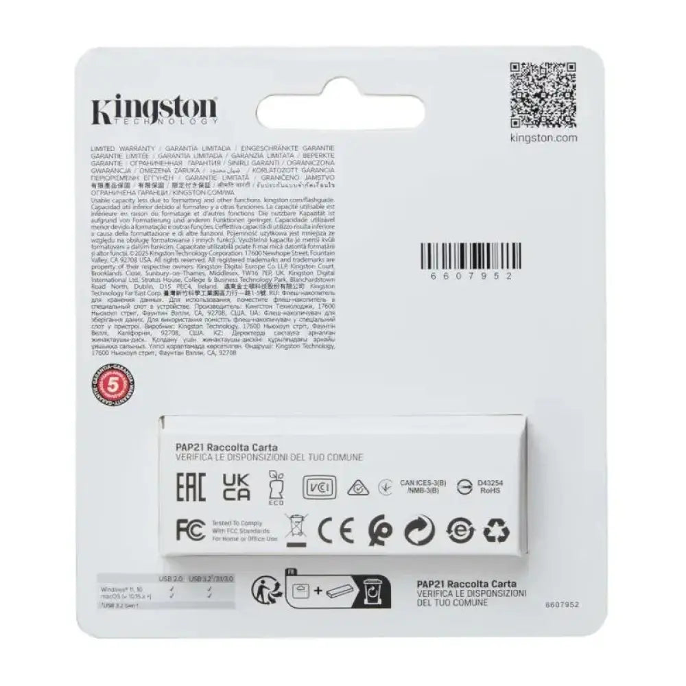 Kingston DataTraveler Exodia S 256GB USB 3.2 Gen 1 - detalle