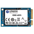 Disco duro interno SSD Kingston SKC600MS de 256GB TLC 3D mSATA, vista frontal con etiqueta y conexiones.