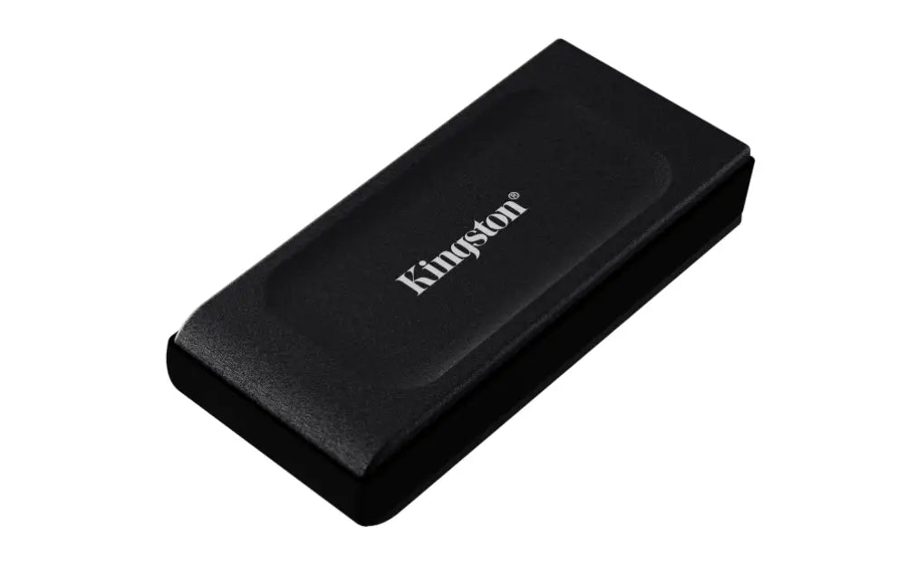 Disco duro externo SSD Kingston XS1000 de 1TB con interfaz USB 3.2 Gen 2, compacto y portátil.