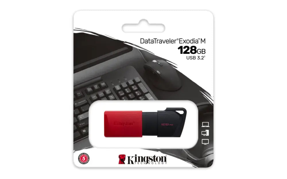 Kingston Technology DataTraveler 128GB USB3.2 Gen1 Exodia M (Negro + Rojo) - detalle
