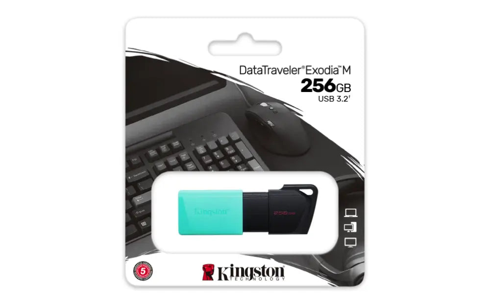 Kingston Technology DataTraveler 256GB USB3.2 Gen1 Exodia M (Negro + Turquesa) - detalle