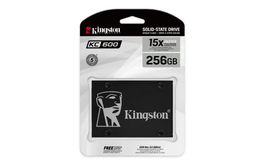Kingston Technology Disco SSD KC600 SATA3 2.5" de 256 G - detalle