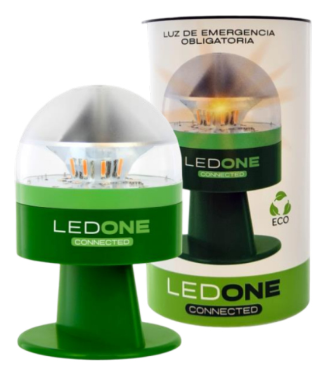 KIT CHALECO + FUNDA + LUZ DE EMERGENCIA BALIZA LED ONE - detalle