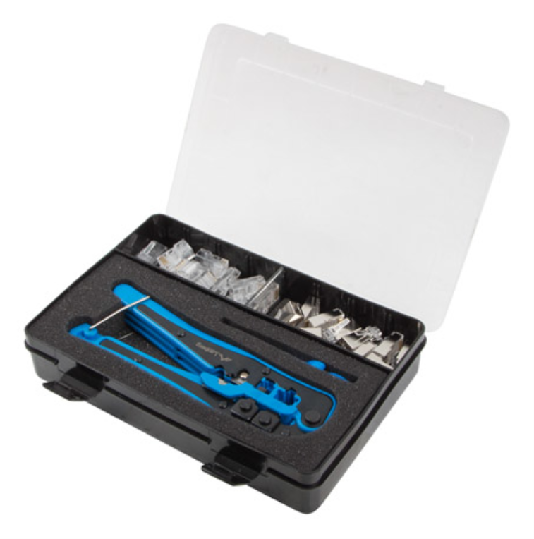 KIT LANBERG NETWORK CON CRIMPADORA Y STRIPPING, CONECTORES RJ45 - detalle