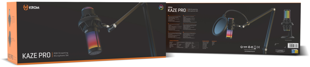 KIT MICROFONO STREAMING KROM KAZE PRO RGB - detalle