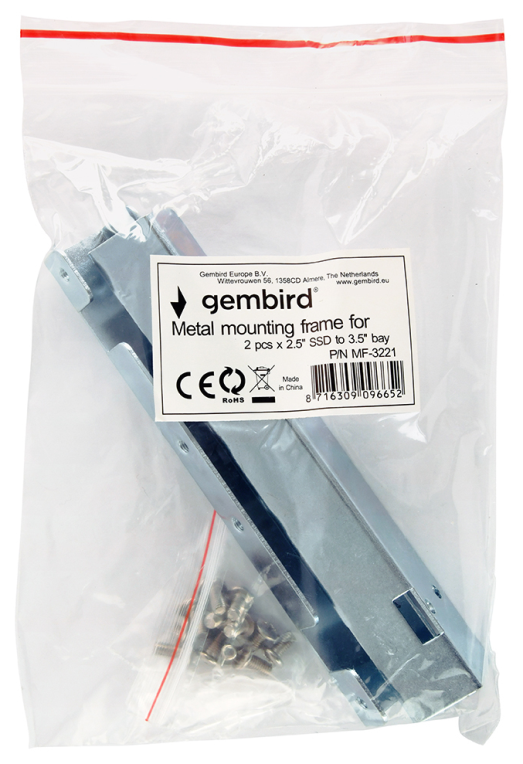 KIT MONTAJE GEMBIRD 2 UD SSD 2,5'' EN UNA BAHIA DE 3,5'' - detalle