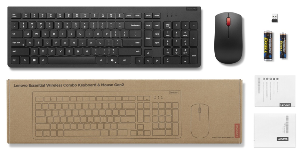 KIT TECLADO RATON LENOVO ESSENTIAL WIRELESS GEN2 AI ESP - detalle