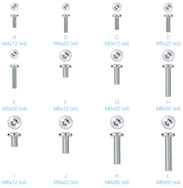 KIT TORNILLOS MONTAJE PANTALLAS TOOQ SSK4820 - detalle