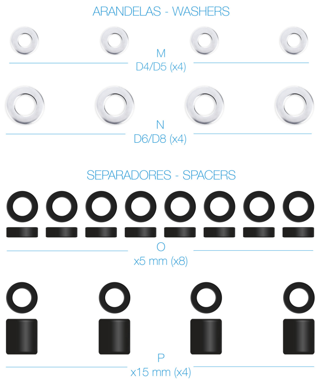 KIT TORNILLOS MONTAJE PANTALLAS TOOQ SSK4820 - detalle