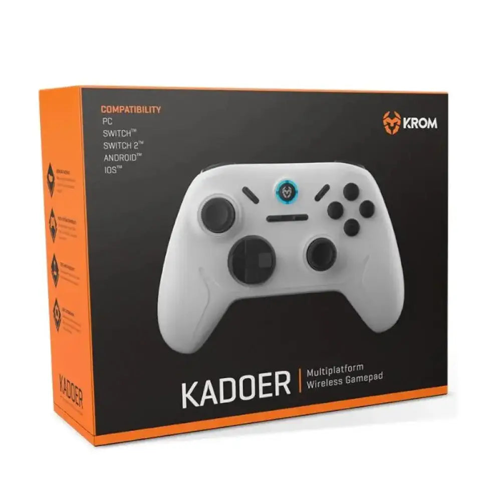 KROM Gamepad KADOER Wireless Mult Plat. 5.0 Blanco - detalle