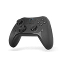 Controlador gaming inalámbrico KROM KADOER en negro para múltiples plataformas, con botones y palancas visibles.
