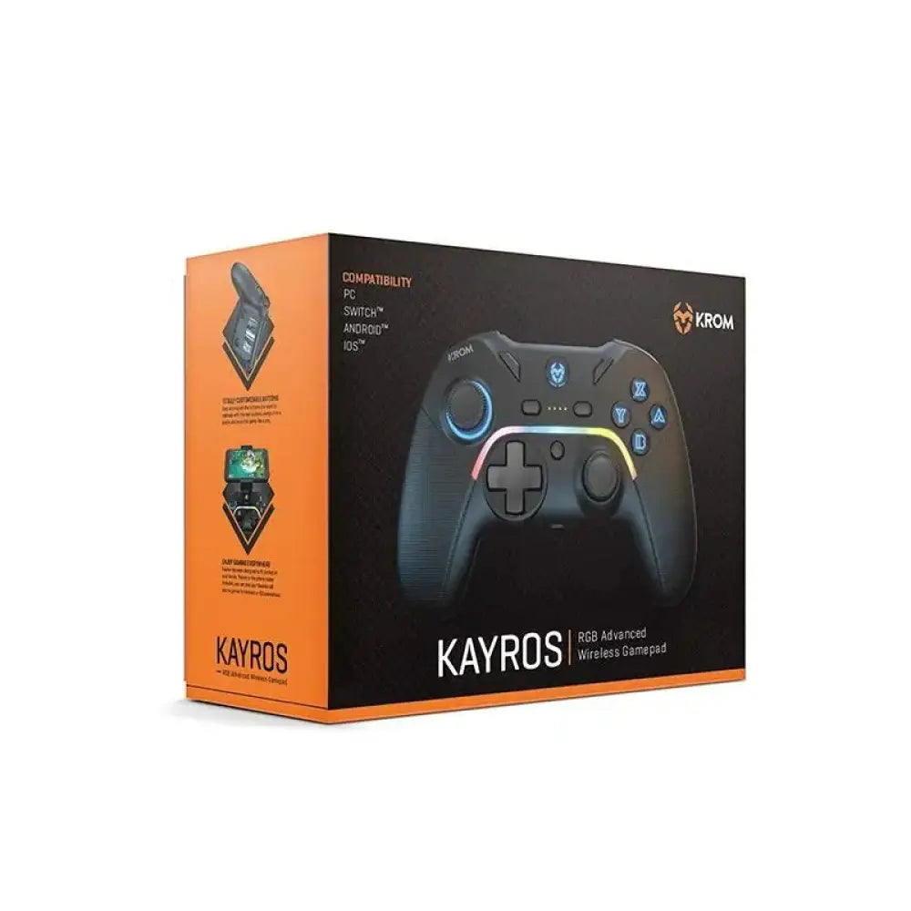 KROM Gamepad Kayros wireless RGB PC/Switch/Android - detalle